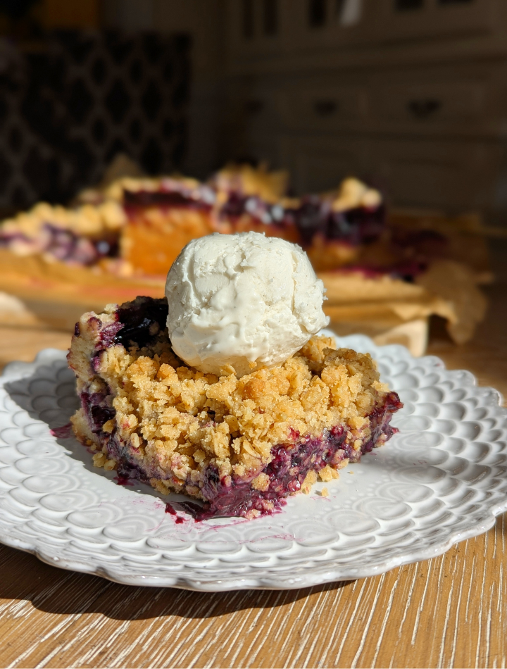Blueberry Crumble Pie Bars