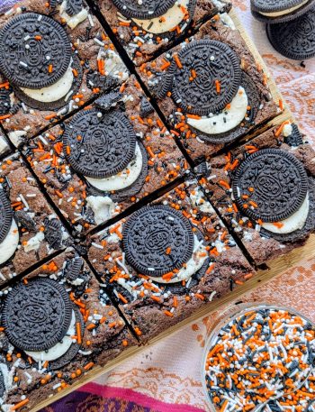 Halloween Chocolate Cookies N Cream Cookie Bars Dairy-Free