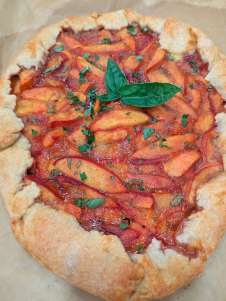 basil nectarine galette